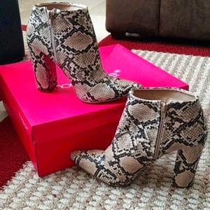 Snake prints ankle booties